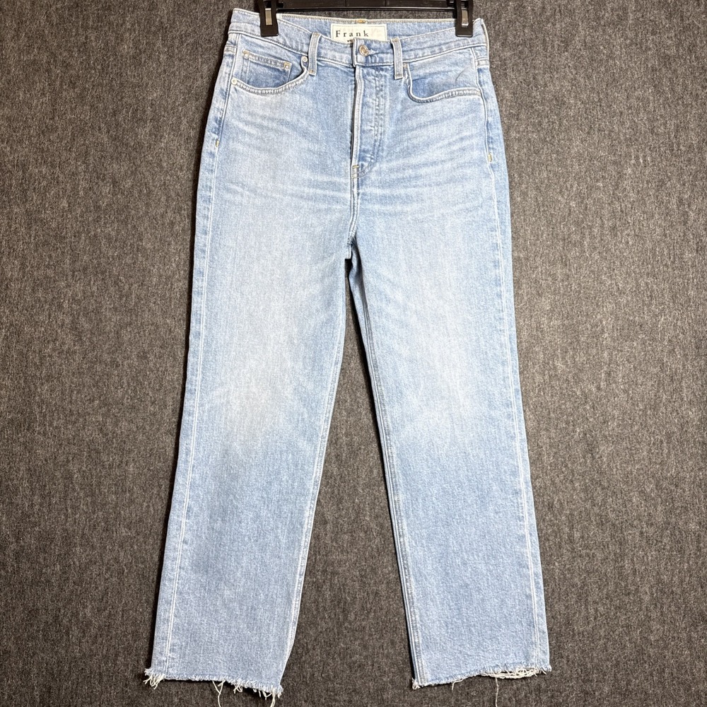 FRANK & EILEEN Light Wash High Rise Button Fly Straight Leg MONAGHAN Jeans Sz 29